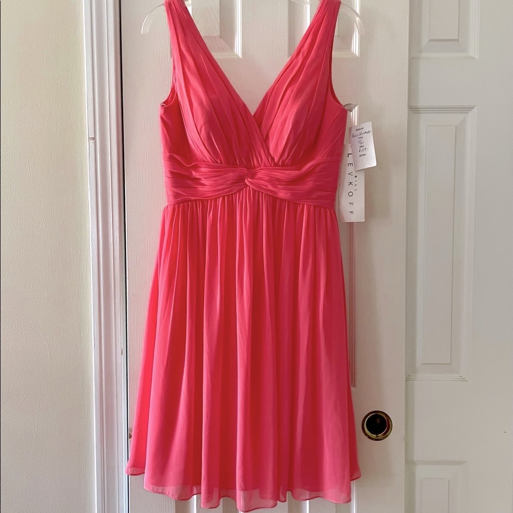 NWT Bill Levkoff Coral Sleeveless Dress